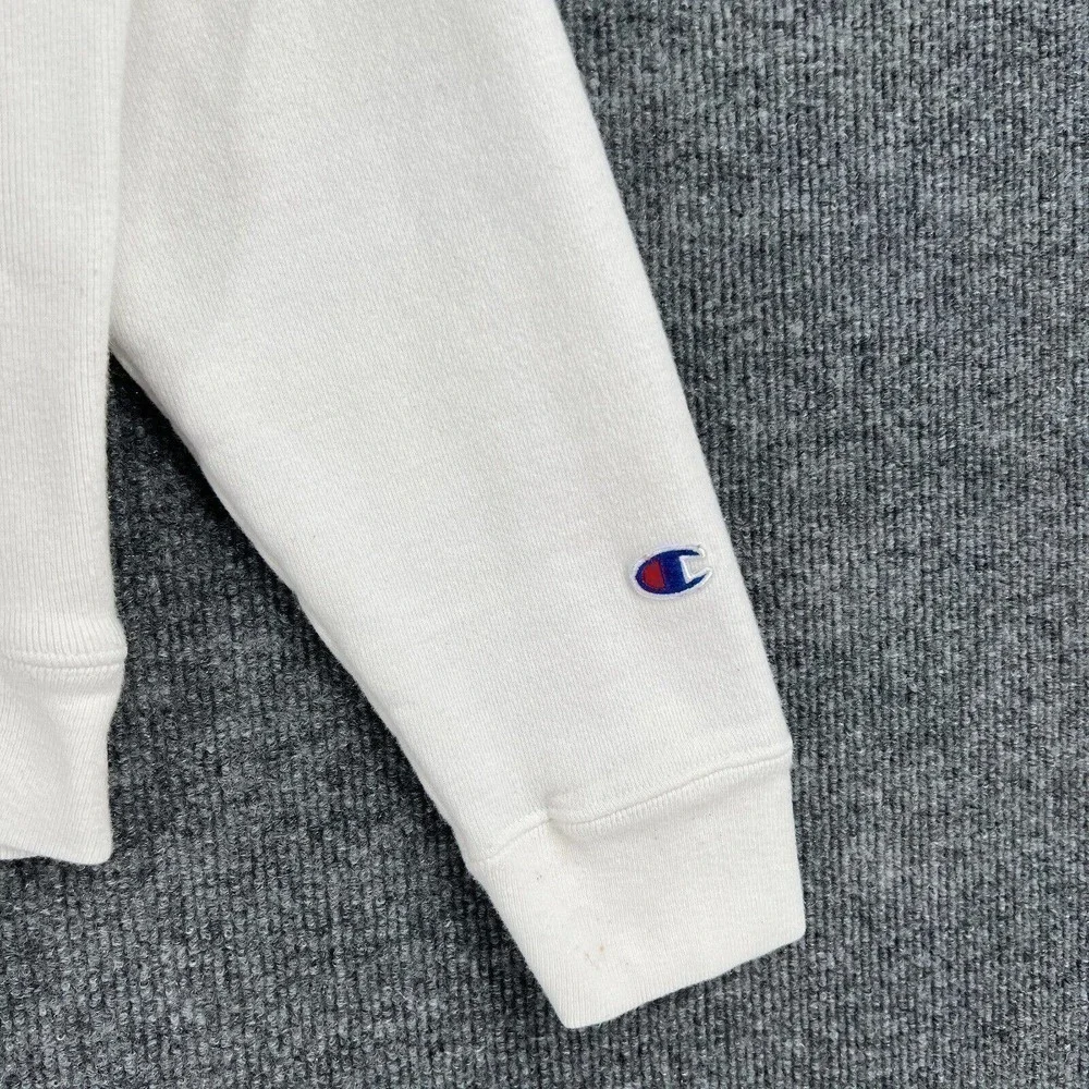 Champion Reverse Weave Sweatshirt Adult Large White Spellout Crewneck Pullover